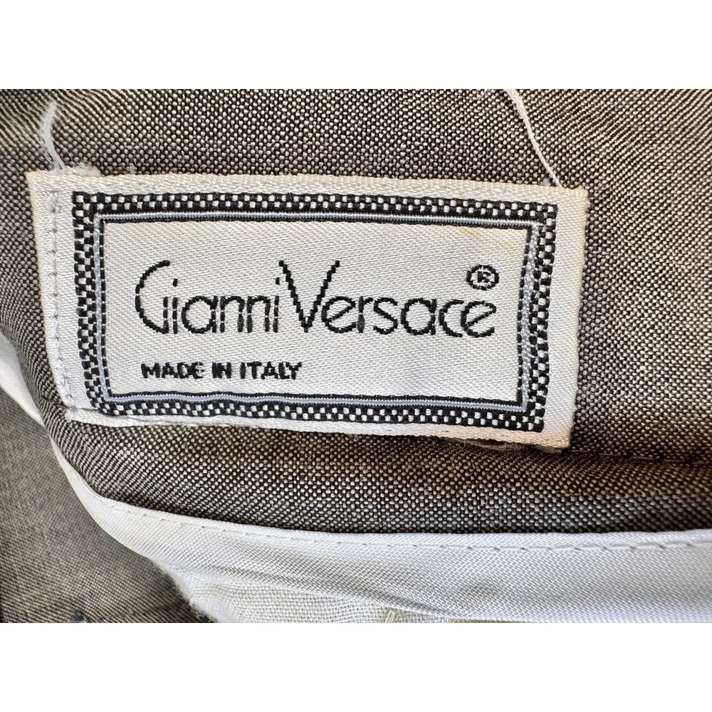 Gianni Versace VTG Mens Gray 100% Lana Wool Triple Pleated Trousers Italy 31x30